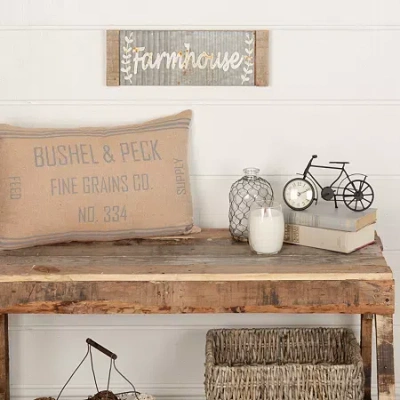 Vhc Brands Grace Rectangular Throw Pillow In White