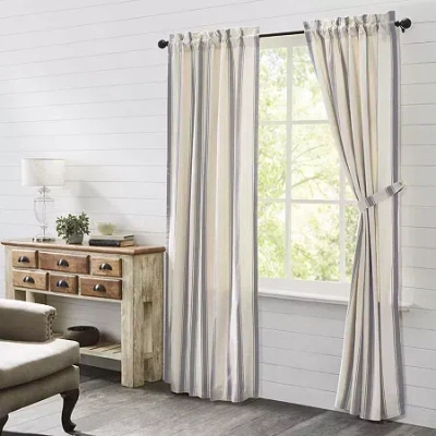 Vhc Brands Grace Rod Pocket Light-filtering Set Of 2 Curtain Panel In White