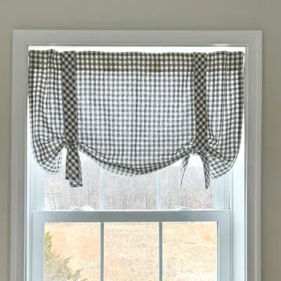 Vhc Brands Gray Gables Check Roman Valance