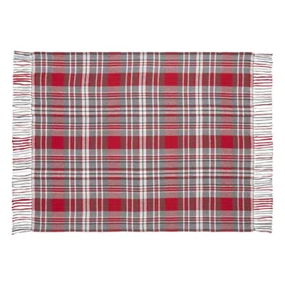 Vhc Brands Gregor Twill Weave Throw Blanket In Classic Red