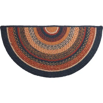 Vhc Brands Half Circle Stratton Machine Woven 2'9" X 1'4.5" Area Rug In Navy In Blue