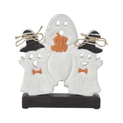 Vhc Brands Halloween Haunting Wooden Ghouls 8.5x7.5x2 In Black,white,orange