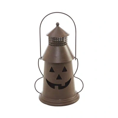 Vhc Brands Halloween Lantern Tealight Holder 12x8x6 In Brown