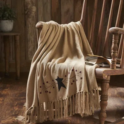 Vhc Brands Handmade Throw Blanket In Black;red;tan