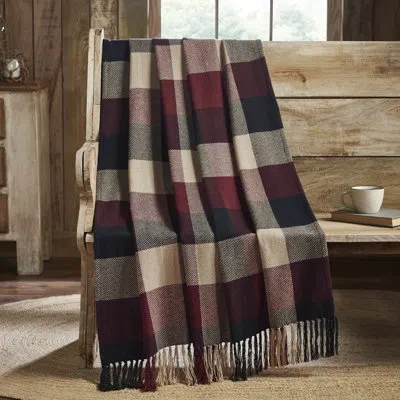 Vhc Brands Handmade Throw Blanket In Black;red;tan