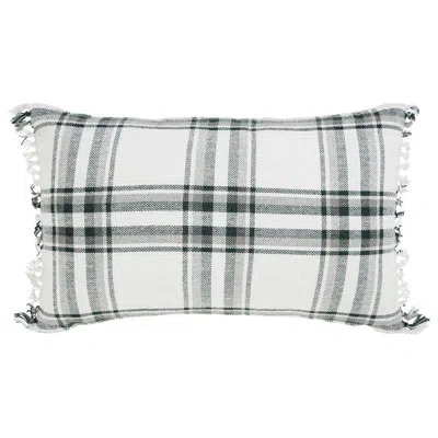 Vhc Brands Harper Cotton Blend Pillow Cover & Insert In White;green;gray