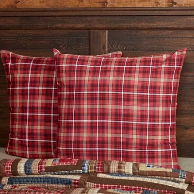 Vhc Brands Harvey Cabin Reversible Euro Sham In Red