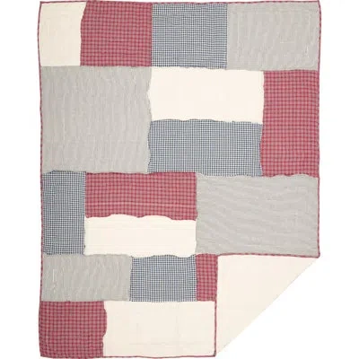 Vhc Brands Hatteras Americana Red/cotton White/denim Blue Standard Cotton Reversible Quilt In Blue;white;red