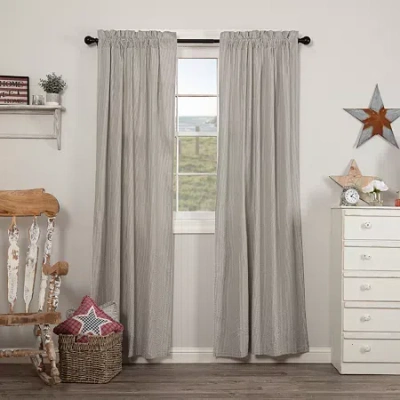 Vhc Brands Hatteras Rod Pocket Light-filtering Set Of 2 Curtain Panel In Blue