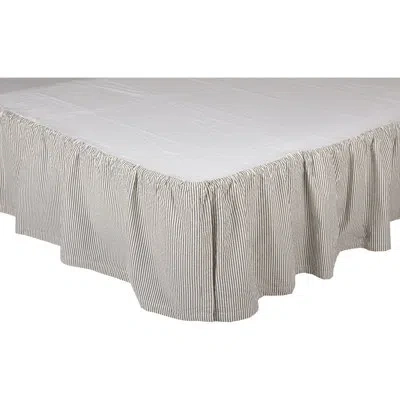 Vhc Brands Hatteras Seersucker 16" Bed Skirt In Blue;white