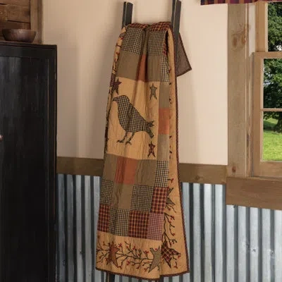 Vhc Brands Heritage Farms Decor 100% Cotton Throw In Burgundy;mustard;raven Black