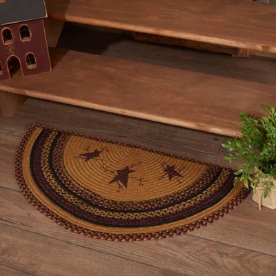 Vhc Brands Heritage Farms Star And Pip Jute 33 In. X 16.5 In. Indoor Door Mat In Black;red;yellow