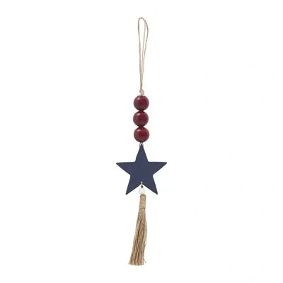 Vhc Brands Higher Glory Beads Star & Tassel Ornament 10x3 In Blue,red,tan