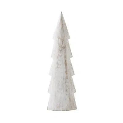 Vhc Brands Higher Glory Christmas Tree Distressed Wooden Figurine In Cream;tan