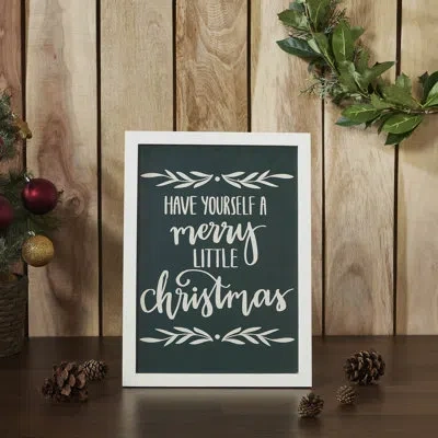 Vhc Brands Higher Glory Have Yourself A Merry Little Christmas Green Wall Hanging Sign 15x11 In Green;cream