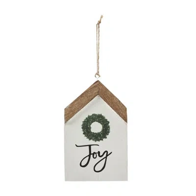 Vhc Brands Higher Glory Joy Wreath Hanging Ornament 7x4x0.5 In Black;green;cream