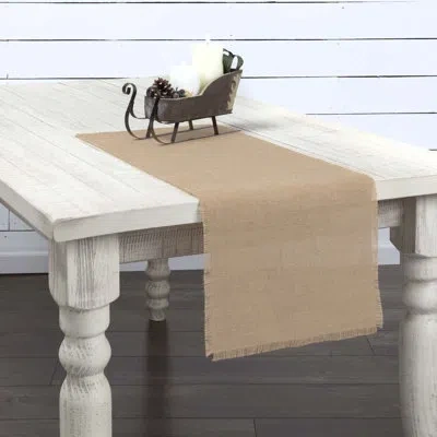Vhc Brands Higher Glory Lemanski Jute Burlap Table Runner In Tan
