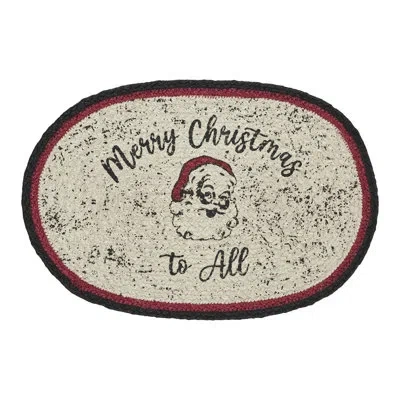 Vhc Brands Jute Oval Placemat In Black;red;cream