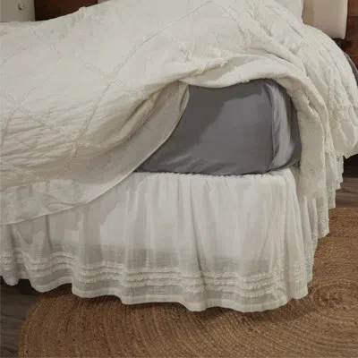 Vhc Brands Kathryn King Bed Skirt 80lx78wx16 In White