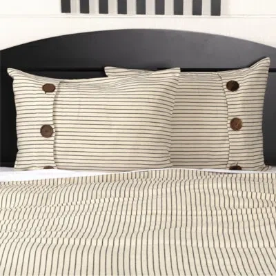 Vhc Brands Katie's Vintage Stripe Standard Sham 27lx21w In Cream