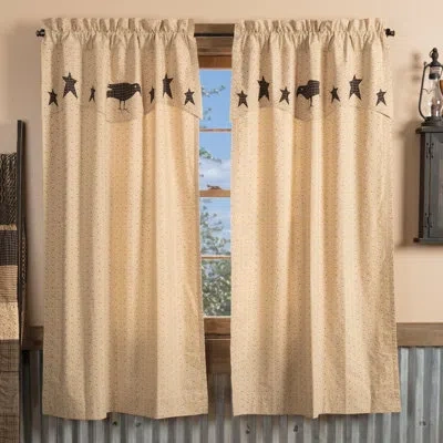 Vhc Brands Kettle Grove 100% Cotton Floral Room Darkening Rod Pocket Curtain Panels In Black;gray;tan