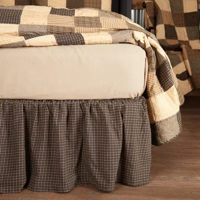Vhc Brands Kettle Grove 16" Bed Skirt In Black;tan
