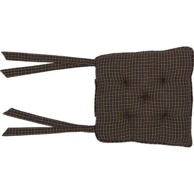Vhc Brands Kettle Grove Chair Pad Cushion In Black;tan