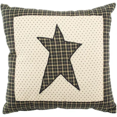 Vhc Brands Kettle Grove Cotton Plaid Pillow Cover And Insert In Black;cream;tan