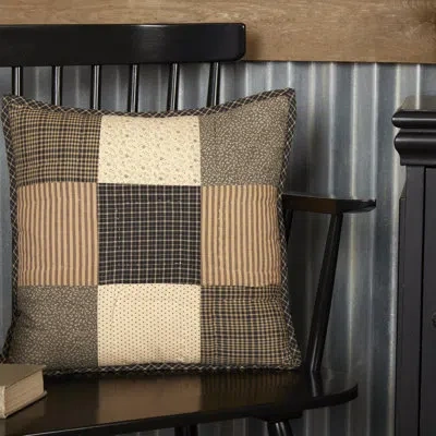 Vhc Brands Kettle Grove Cotton Square Pillow Cover & Insert In Black;cream;tan