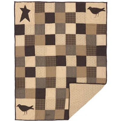 Vhc Brands Kettle Grove Crow And Star Cotton Throw In Black;cream;tan