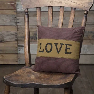 Vhc Brands Love Cotton Plaid Throw Pillow In Red;yellow;tan