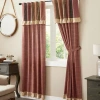 Vhc Brands Maisie Attach Patch Rod Pocket Light-filtering Set Of 2 Curtain Panel In Red