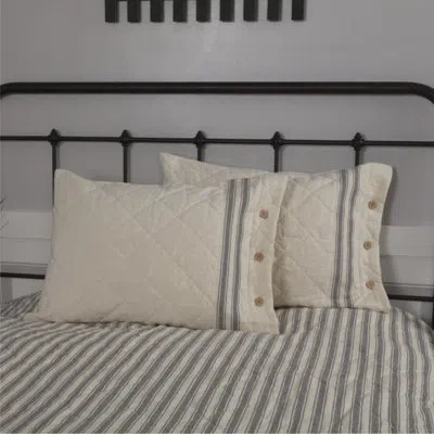 Vhc Brands Market Place Blue Standard Sham 27lx21w In Gray Striped