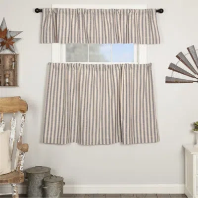 Vhc Brands Market Place Blue Ticking Stripe Tier Set Of 2