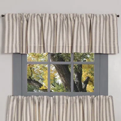 Vhc Brands Market Place Gray Ticking Stripe Valance