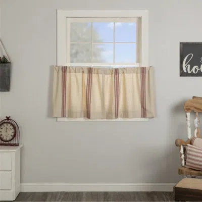 Vhc Brands Market Place Red Grain Sack Stripe Tier Set Of 2