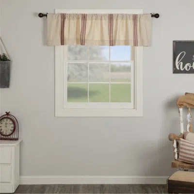 Vhc Brands Market Place Red Grain Sack Stripe Valance