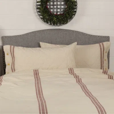 Vhc Brands Market Place Red King Sham 37lx21w In Red Striped