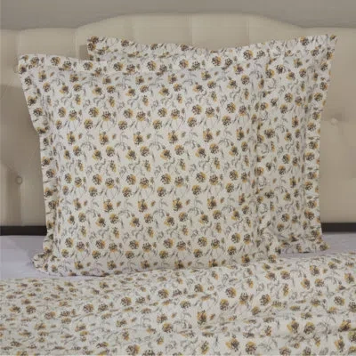 Vhc Brands Micalah 100% Cotton Pillow Sham In Brown;yellow;cream