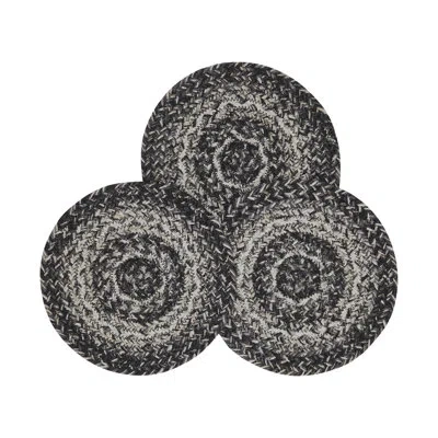 Vhc Brands Mill Black White Jute Coaster In Black;gray;cream