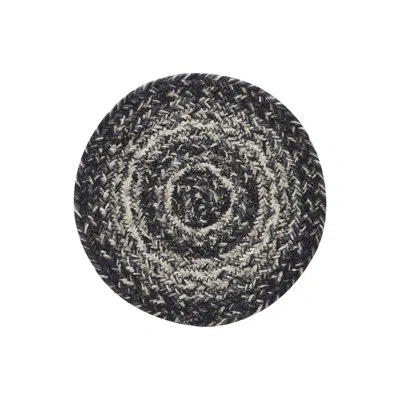 Vhc Brands Mill Black White Jute Coaster In Black,white