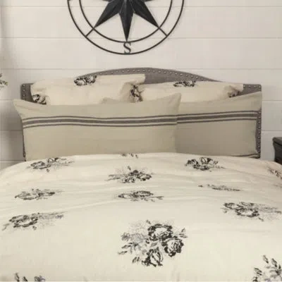 Vhc Brands Mill House Stripe Black King Sham 37lx21w In Tan