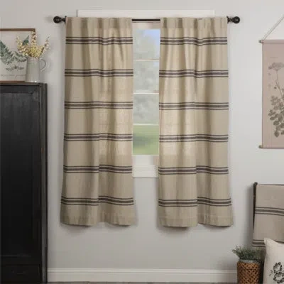 Vhc Brands Mill House Stripe Black Short Panel Set Of 2