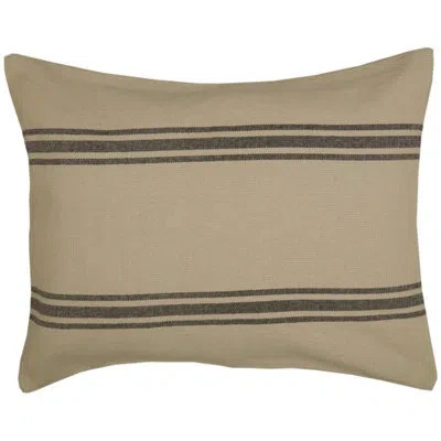 Vhc Brands Mill House Stripe Black Standard Sham 27lx21w In Tan