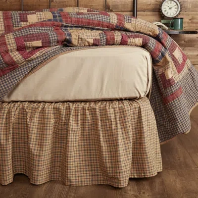Vhc Brands Millsboro 16" Bed Skirt In Blue;red;tan