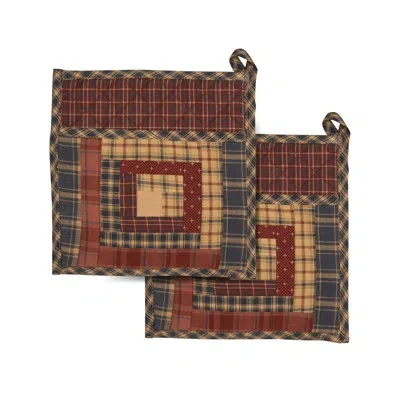 Vhc Brands Millsboro Pot Holder Patch With Pocket Set Of 2 8x8 In Red