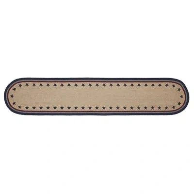 Vhc Brands My Country Oval Runner Stencil Stars 12x60 In Blue;red;tan
