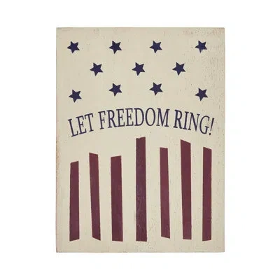 Vhc Brands Natural Jute Handmade Text & Numbers Box Signs & Plaques In Blue;red;cream