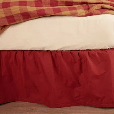 Vhc Brands Ninepatch 16" Bed Skirt In Red