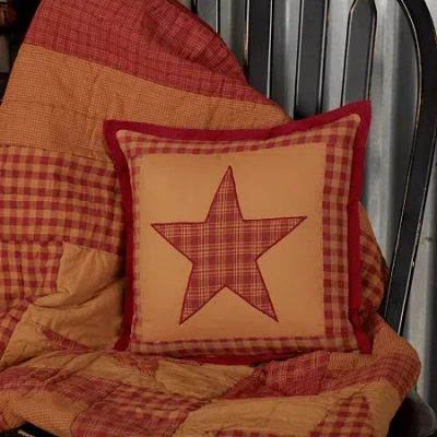 Vhc Brands Ninepatch Star Square Throw Pillow In Red